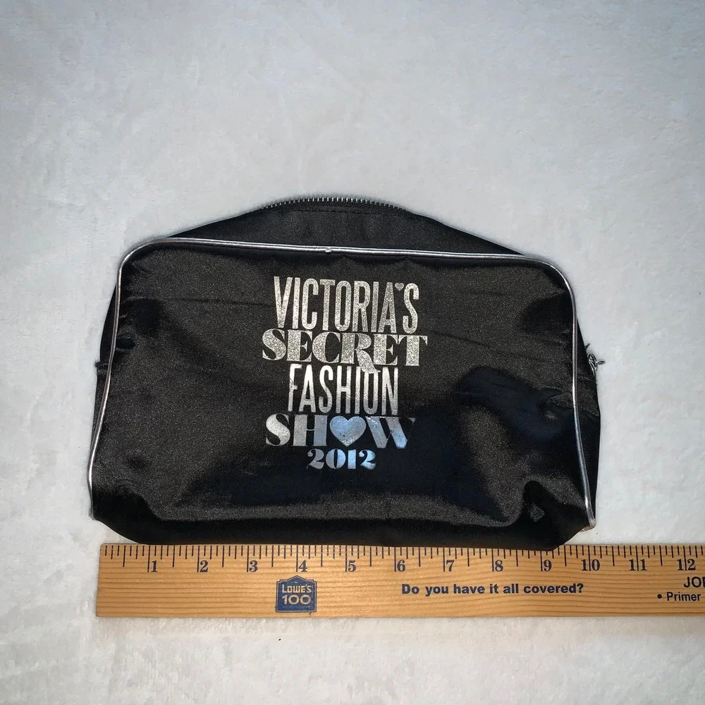 Victoria's Secret black silver make up‎ bag cosmetics bag 2012
